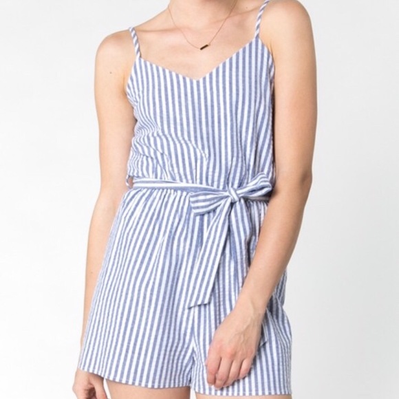 seersucker romper womens
